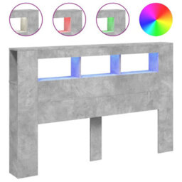 Berkfield Led Headboard Concrete Grey 160X18.5X103.5 Cm Engineered Wood - thumbnail 2