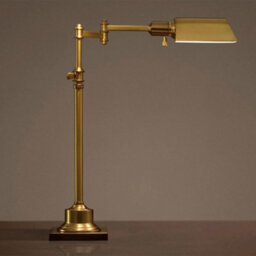 Amorly Aged Brass Vintage Industrial Desk Lamp,adjustable Tall Standing Pole Table Lamp,reading Light For Living Room,study,restaurant - thumbnail 1
