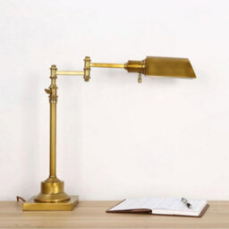 Amorly Aged Brass Vintage Industrial Desk Lamp,adjustable Tall Standing Pole Table Lamp,reading Light For Living Room,study,restaurant - thumbnail 3