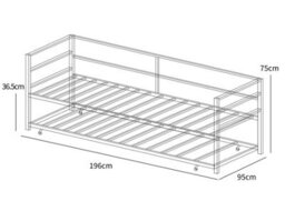 Catton Minimalistic Black Metal Day Bed Frame With Trundle - thumbnail 7