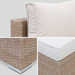 Sweeek - 5-Seater Polyrattan Corner Garden Sofa Set Napoli Beige 234X82X67 Cm - thumbnail 6