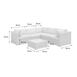 Sweeek - 5-Seater Polyrattan Corner Garden Sofa Set Napoli Beige 234X82X67 Cm - thumbnail 7
