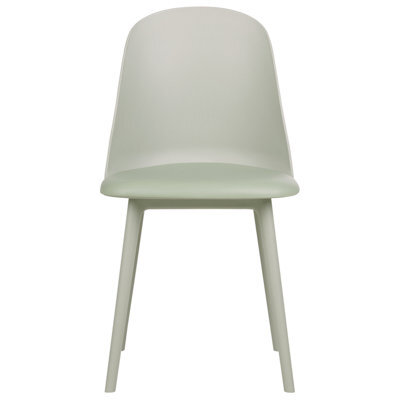 Wyld and Coco Set Of 2 Light Green Padded Dining Chairs - Space-Saving Armrest-Free Design, Faux Leather Upholstery, Modern Lumaliving Range - image 1
