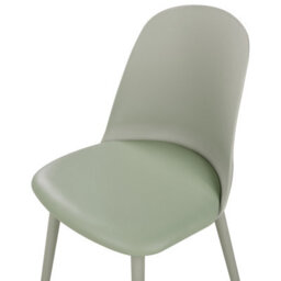 Wyld and Coco Set Of 2 Light Green Padded Dining Chairs - Space-Saving Armrest-Free Design, Faux Leather Upholstery, Modern Lumaliving Range - thumbnail 7