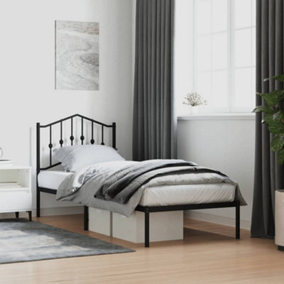 Berkfield Metal Bed Frame Without Mattress With Headboard Black 90X200Cm - image 1