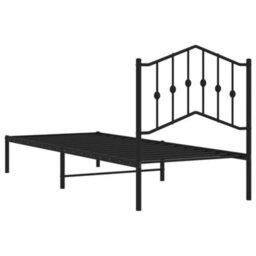 Berkfield Metal Bed Frame Without Mattress With Headboard Black 90X200Cm - thumbnail 7