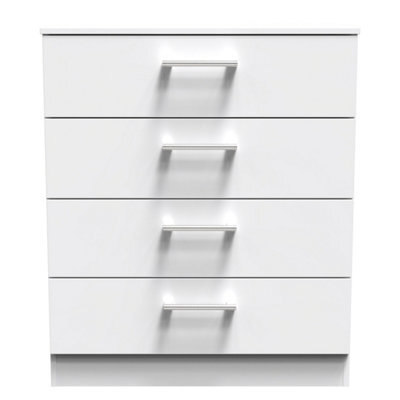 Cornwall 4 Drawer Chest Of Drawers In White Matt (Ready Assembled) - image 1