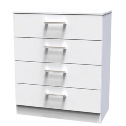 Cornwall 4 Drawer Chest Of Drawers In White Matt (Ready Assembled) - thumbnail 3