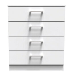 Cornwall 4 Drawer Chest Of Drawers In White Matt (Ready Assembled) - thumbnail 1