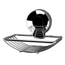 Showerdrape Suctionloc Chrome Steel Suction Wall Mounted Soap Basket - thumbnail 2