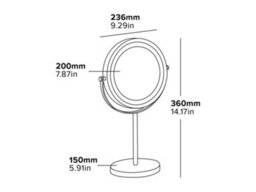 Corby of Windsor Corby Winchester Hotel Collection Freestanding Led Mirror In Matte Black - thumbnail 6