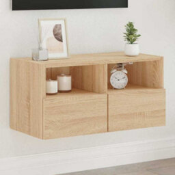 Berkfield Durable Tv Wall Cabinet Sonoma Oak 60X30X30 Cm Engineered Wood - thumbnail 2