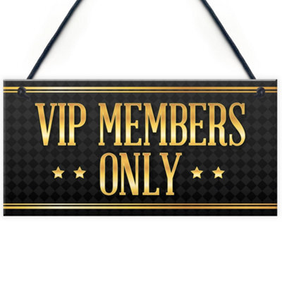 Red Ocean Vip Members Only Home Bar Sign Bbq Garden Pub Man Cave Plaque Dad Shed Fathers Day Gift - image 1