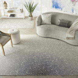 Grey Viscose , Wool  Abstract Luxurious , Modern , Wool Rug For Living Room, Bedroom - 297Cm X 419Cm - thumbnail 1