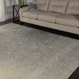 Grey Viscose , Wool  Abstract Luxurious , Modern , Wool Rug For Living Room, Bedroom - 297Cm X 419Cm - thumbnail 2