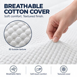 istyle mode Luxury Memory Foam Mattress Topper With Raised Pattern Cover 7.5Cm Thick - thumbnail 5