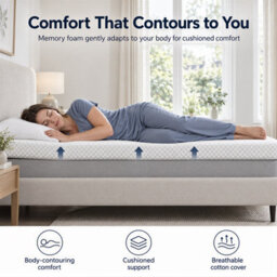 istyle mode Luxury Memory Foam Mattress Topper With Raised Pattern Cover 7.5Cm Thick - thumbnail 6