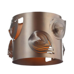 Happy Homewares Matte Bronze Solid Metal Easy Fit Pendant Shade With Laser Cut Leaves - thumbnail 2