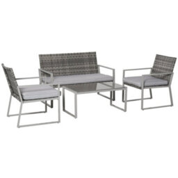 Wyld Haus Kelusu 5-Seater Rattan Garden Sofa Set - 2 Armchairs, Loveseat And Tempered Glass Coffee Table - thumbnail 2