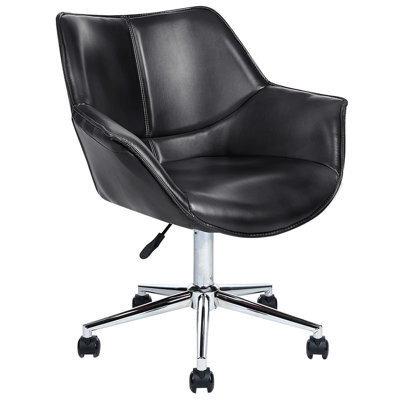Beliani Desk Chair Newdale Faux Leather Black - image 1