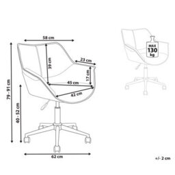 Beliani Desk Chair Newdale Faux Leather Black - thumbnail 3