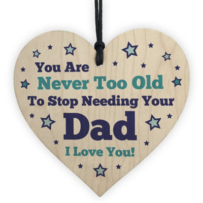 Red Ocean Dad Gift For Birthday Fathers Day Wood Heart Thank You Gift For Him Keepsake - image 1