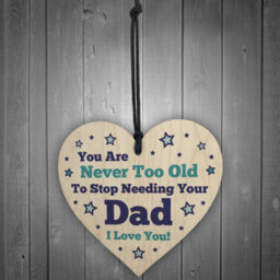 Red Ocean Dad Gift For Birthday Fathers Day Wood Heart Thank You Gift For Him Keepsake - thumbnail 2