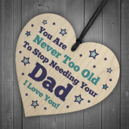 Red Ocean Dad Gift For Birthday Fathers Day Wood Heart Thank You Gift For Him Keepsake - thumbnail 6