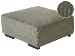 Wyld And Coco Green Jumbo Corduroy Ottoman 80 X 80 X 35 Cm - Square Footstool For Living Room - thumbnail 3