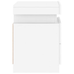 Berkfield Bedside Cabinet With Led Lights White 35X39X55 Cm - thumbnail 9