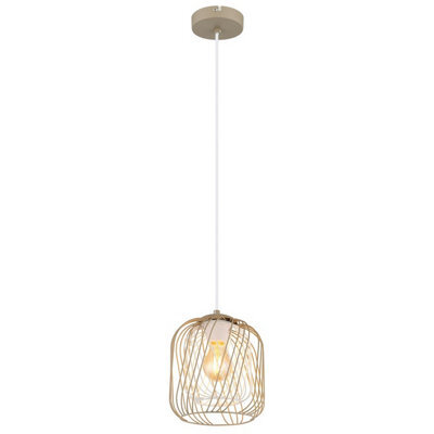 Luminosa Lighting Luminosa Dichti 18Cm Wire Frame Pendant Ceiling Light Sand Colored Matt 1X E27 - image 1