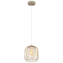 Luminosa Lighting Luminosa Dichti 18Cm Wire Frame Pendant Ceiling Light Sand Colored Matt 1X E27 - thumbnail 1