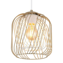 Luminosa Lighting Luminosa Dichti 18Cm Wire Frame Pendant Ceiling Light Sand Colored Matt 1X E27 - thumbnail 3