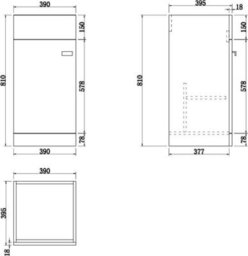 Affine 900mm Bathroom Vanity Unit Basin & Square Toilet Combined Furniture L/hand White - thumbnail 9