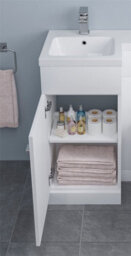 Affine 900mm Bathroom Vanity Unit Basin & Square Toilet Combined Furniture L/hand White - thumbnail 5