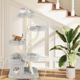 Tall Cat Tree Sisal W/scratching Posts & Private Cat Condo - thumbnail 4