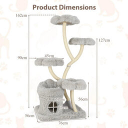 Tall Cat Tree Sisal W/scratching Posts & Private Cat Condo - thumbnail 2