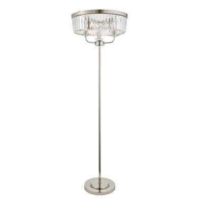 Luminosa Lighting Luminosa Ascoli Glass Floor Lamp Bright Nickel Plate & Clear Cut Glass 3 X 6W Led E14 - image 1