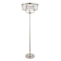 Luminosa Lighting Luminosa Ascoli Glass Floor Lamp Bright Nickel Plate & Clear Cut Glass 3 X 6W Led E14