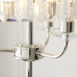 Luminosa Lighting Luminosa Ascoli Glass Floor Lamp Bright Nickel Plate & Clear Cut Glass 3 X 6W Led E14 - thumbnail 4