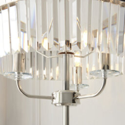 Luminosa Lighting Luminosa Ascoli Glass Floor Lamp Bright Nickel Plate & Clear Cut Glass 3 X 6W Led E14 - thumbnail 3