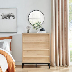 Furniturebox Uk Svit Oak Effect Wooden Chest Of 4 Drawers - thumbnail 2