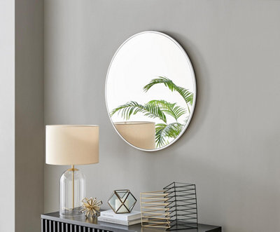 Furniturebox Uk Emma 80Cm Round White Frame Wall Mirror - image 1