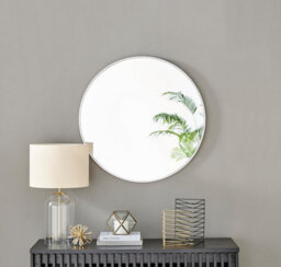 Furniturebox Uk Emma 80Cm Round White Frame Wall Mirror - thumbnail 2