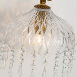 Living And Home 51.5Cm H E14 Bulb Basegold Metal Base Glass Lampshade Wall Light Sconce - thumbnail 4
