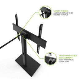"Kanto Mounts Tts100 Height Adjustable And Swiveling Tabletop Tv Stand For 37"" - 65"" Tvs" - thumbnail 3