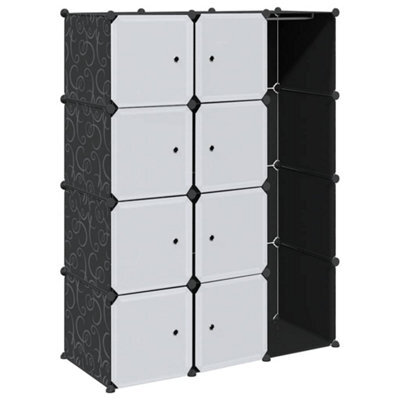 Berkfield Stylish Modular Cabinet 9 Compartments 37X115X150 Cm Black And White - image 1