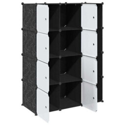 Berkfield Stylish Modular Cabinet 9 Compartments 37X115X150 Cm Black And White - thumbnail 3