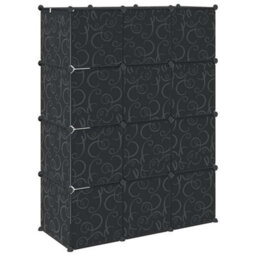 Berkfield Stylish Modular Cabinet 9 Compartments 37X115X150 Cm Black And White - thumbnail 6