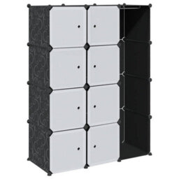 Berkfield Stylish Modular Cabinet 9 Compartments 37X115X150 Cm Black And White - thumbnail 1